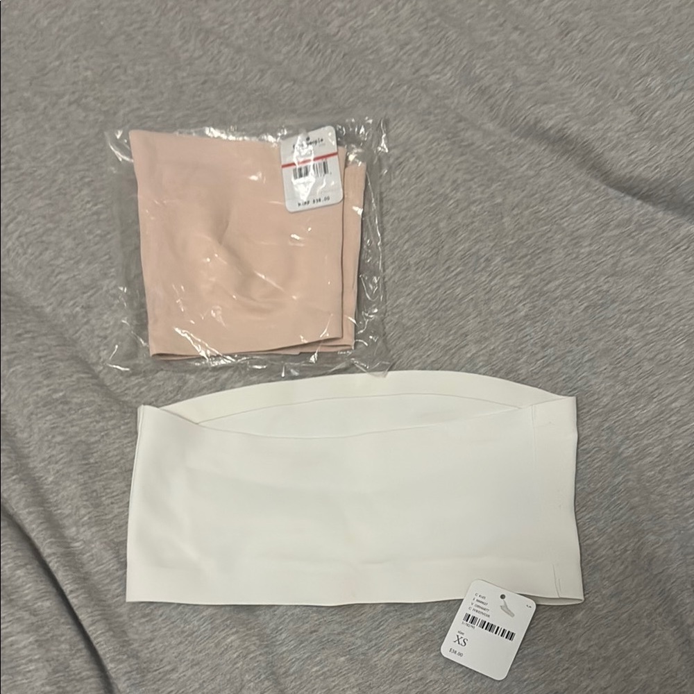 Free People White and Beige Bandeau Tops